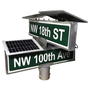 Nhà máy tùy chỉnh không thấm nước hign điện LED ngoài trời đường dấu hiệu năng lượng mặt trời nhôm tên đường phố dấu hiệu - Product Image 1