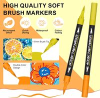 MQCOLOR – Lot de 88 marqueurs de peinture acrylique 176 couleurs avec pointe pinceau pour adultes – Fournitures d'artisanat DIY pour roche, tissu, bois et plus encore