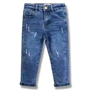 Bán chạy nhất mới mỏng quần jean trẻ em, cao eo phong cách giản dị thẳng với túi có thể giặt được, trang trí bằng vải mềm - Product Image 3