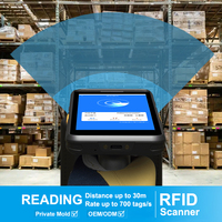 Pemindai RFID UHF Jarak Jauh Genggam 25m Jarak 700 Tag/Detik Kecepatan Android 14 IP67 Pembaca RFID Genggam