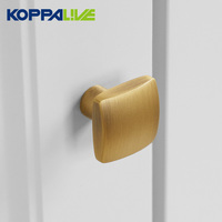 Koppalive 现代风格黄铜橱柜旋钮 方形家具门把手 金色梳妆台抽屉拉手 批发五金配件