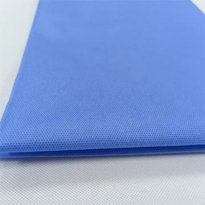 Tissu non tissé SMMS bleu 40 g/m² imperméable, antibactérien, respirant, antistatique, personnalisé pour <span class=keywords><strong>blouse</strong></span> d'hôpital, marque XINGDI - Product Image 2
