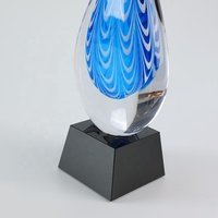 Trophée en verre soufflé à la main en forme de goutte d'eau personnalisé - Jadvertu LJ-2004 Cadeau d'affaires