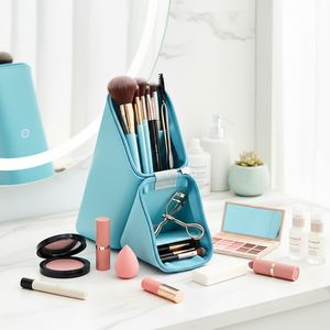 Sac de maquillage en silicone personnalisé, étanche, pour ranger les pinceaux et les outils de maquillage, sac de toilette de voyage - Product Image 1