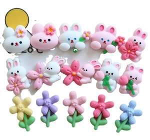 Breloques en résine mignonnes motif <span class=keywords><strong>lapin</strong></span> fleuri, accessoires en résine pour la création de pinces à cheveux et de décorations de tasses - Product Image 5