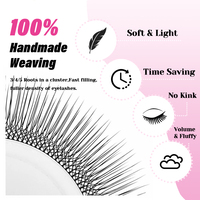 MASSCAKU Camellia 3D 4D 5D Extensions de cils en forme de W 0,07 mm Courbure C/D Longueurs variées Faux cils 5D en forme de W
