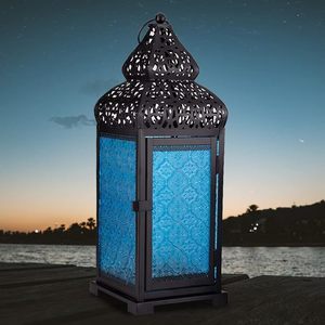 Hot Sale Handmade Metal & Colored Glass <b>Moroccan</b> Style Lantern Restaurant Wedding Home <b>Decoration</b> - Product Image 4