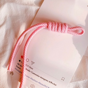 Handmade Cute DIY Braided Rope Phone Strap Keychain Pendant Wholesale <b>Polyester</b> Knot Paracord <b>Lanyard</b> Phone Strap - Product Image 3