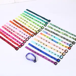 Wholesale custom jacquard wristband Printing letters with your logo fabric bracelet woven wristbands for events