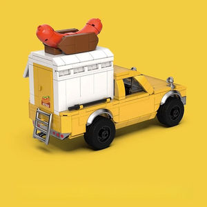 PB PB8858 Nuevo Modelo de Carritos de Hot Dogs, Camioneta Amarilla, Vehículo de Ensamblaje, 500 Piezas, Bloques de Construcción, Juguetes para Niños, Regalo - Product Image 3