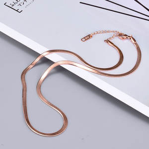 قلادة ضيقة مطلية بالذهب عيار 18 قيراط من الفولاذ المقاوم للصدأ 40 + 5 ثعبان سلسلة ملونة - Product Image 3