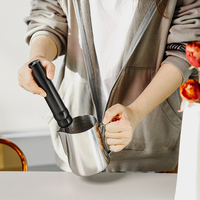 Mousseur à lait électrique portatif puissant en acier inoxydable 304 rechargeable, mélangeur de boissons, fouet à café avec boîte personnalisée