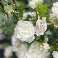 Boule de fleurs artificielles en soie Promise, fleurs de camélia blanches, feuilles pour la décoration de mariage, la Saint-Valentin, Noël - Écologique