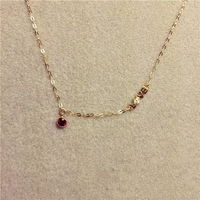 Kalung Perak Sterling S925 Berlapis Emas 14K Model Tetesan Air dengan Rantai Tulang Selangka untuk Wanita