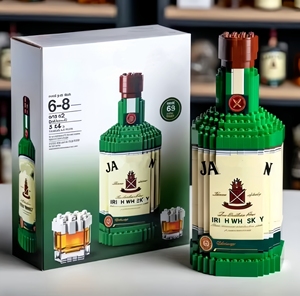 Jizai Tùy Chỉnh Xây Dựng Khối Thiết Lập Sáng Tạo Mô Phỏng Whiskey Chai Bộ Sưu Tập Lắp Ráp Loạt Đồ Chơi - Product Image 2