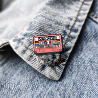 Broche de lecteur de disque CD 4 styles Broche de lecteur de disque vintage Badge Cadeau pour les mélomanes classiques