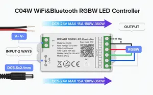 2023ประสิทธิภาพสูง WiFi RGBW รีโมทคอนโทรล LED Strip Controller สำหรับ Smart Strip Light