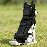 Jouet de construction OEM en gros, modèle Husky Sibérien en ABS, blocs de construction éducatifs créatifs de haute qualité pour enfants, assemblage amusant