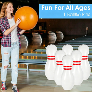 Ensemble de mini-bowling gonflable, jouet populaire pour les sports de plein air pour enfants, jeu de boules de bowling en PVC, équipement de bowling - Product Image 2