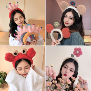 Diadema de felpa estilo coreano para mujer, popular entre las influencers en línea, perfecta para lavarse la cara, aplicar maquillaje, o - Product Image 1