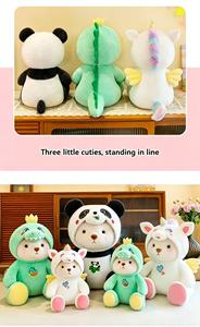 Peluche Orso con <span class=keywords><strong>Cappuccio</strong></span> Ribaltabile OEM, 3 Stili Dinosauro Unicorno <span class=keywords><strong>Panda</strong></span> Convertibile, Logo Personalizzabile, Regalo all'Ingrosso, Decorazione per la Casa - Product Image 5