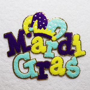 Parche bordado personalizado de chenilla para fiestas occidentales al por mayor, parches personalizados para ropa de Carnaval Mardi Gras - Product Image 6