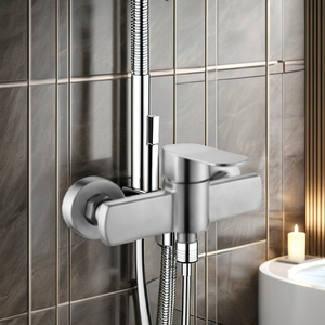 Grifo de ducha de lluvia de baño de un solo orificio <span class=keywords><strong>Nanan</strong></span>, grifo mezclador de agua de latón negro dorado, cabezal cromado montado en la pared personalizable - Product Image 3