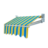 Auvent de balcon moderne Toscana personnalisable de 5 m, cadre en alliage d'aluminium rétractable, revêtement en polyester enduit de PVDF, manuel, anti-UV, imperméable