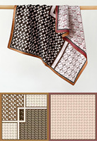 Écharpes en tissu de soie sergé géométrique vintage à double face, taille carrée, 70 cm, accessoire pour femmes