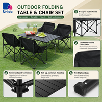 Ensemble table et chaises pliantes d'extérieur portables avec 4 chaises de camping et sac de transport pour pique-nique et voyage