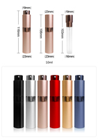 Échantillon gratuit 8ml 10ml mini atomiseur de parfum vide en aluminium rechargeable