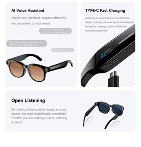 AI Smart <b>Glasses</b> M89 with Dual Optical Lenses Intelligent Real Time Translation Music Playback BT Calling Wifi High Pixel <b>Camera</b> - Product Image 1