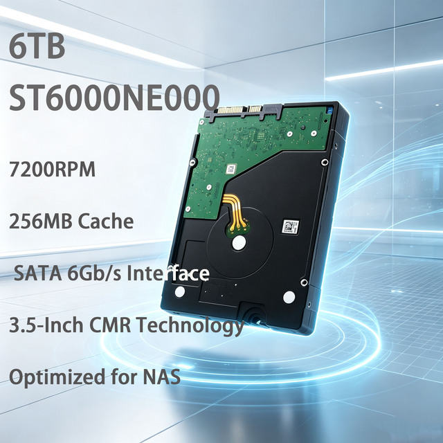 ST6000NE000 6TB 3.5 Inch Internal HDD 7200RPM 256MB Cache SATA 6Gb/s CMR NAS Hard Drive High Capacity Storage High Performance