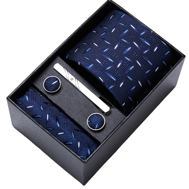 2023 Factory wholesale spot men neck tie 6 piece set gift box group tie business formal wedding slim neck tie