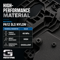 Service d'impression 3D personnalisé en nylon SLS, boîtier en plastique noir PA12, prototypage de précision, fabrication de pièces complexes