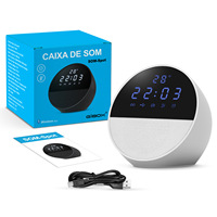 Haut-parleur Bluetooth à affichage numérique avec fonction de minuterie, prise en charge de la carte SD, radio FM et mode d'appairage stéréo à double haut-parleur