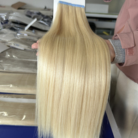 Extensions de Cheveux Humains Russes Double Drawn Européens, Extensions Adhésives Invisibles Skin Weft Injectées