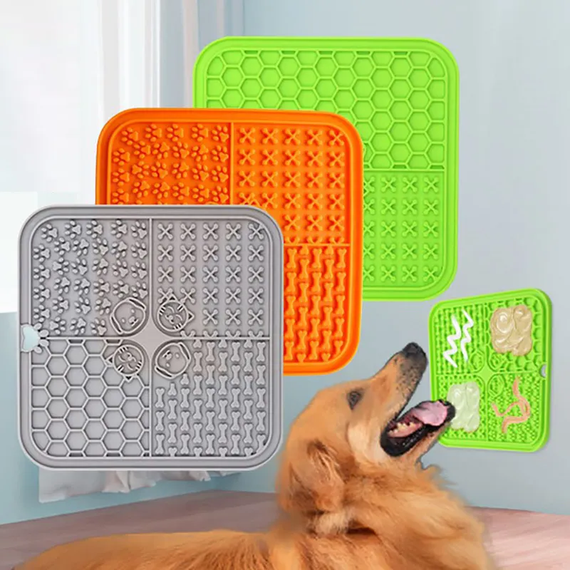 Leccare Mat Dog Silicone Pet Silicone leccare Pad burro di arachidi Mat impermeabile pet food mat silicone per cani con ventosa