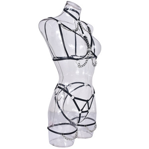 Conjunto de Lencería Erótica con Cadena Corporal, Diseño Sexy y Transparente para Mujer - Product Image 5
