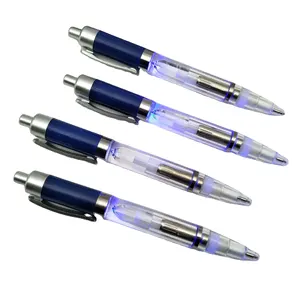 Wholesale LED luminous ballpoint pen color changing light ball pen led flash light metal advertising logo pen