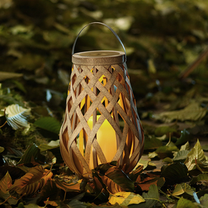 हैको 2024 प्राचीन नेतृत्व वाला रतन गार्डन लाइट 5 डब्ल्यू सौर पैनल बैटरी से चलने वाले गर्म सफेद सजावटी लालटेन - Product Image 6