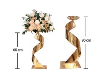 Support à Fleurs en Fer Doré Pièces Maîtresses et Articles de Décoration de Table pour Mariage