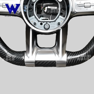 เหมาะสำหรับ W166 <span class=keywords><strong>Mercedes</strong></span>-Benz <span class=keywords><strong>AMG</strong></span> A B C E-Class W177 W205 W213 W212 W218 W222 C63 E63 G63พวงมาลัยคาร์บอนไฟเบอร์ - Product Image 2