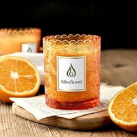 Lilin Aroma Cangkir Kaca Berhias Renda Ramah Lingkungan Lilin Kedelai Alami Aroma Rumah Suvenir Pernikahan Grosir