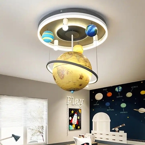 Lustre de chambre à coucher globe créatif personnalisé pour garçons plafonnier espace planète garçons - Product Image 3