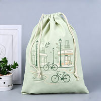 Sac à cordon pliable en toile écologique personnalisable avec poignée, pochette de rangement portable pour cadeaux et emballage de marchandises