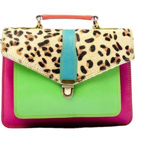 High Quality <b>Mini</b> <b>Vintage</b> Western Fashion Genuine Cow Hide Fur Animal Print Leather Messenger Bag Handmade Women's Clutches - Product Image 1