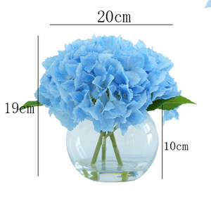 Hortensia de Látex <span class=keywords><strong>con</strong></span> Tacto Realista en Florero de Vidrio, Flor Artificial Realista <span class=keywords><strong>con</strong></span> Agua de Resina, Arreglos Florales al por Mayor para Decoración - Product Image 5
