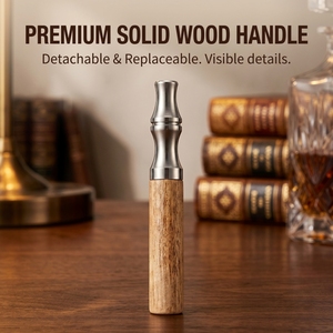 Empuñadura de madera maciza premium WeWood de Vietnam para varilla de aromaterapia portátil, tubo de madera torneado con precisión, repuesto de agarre - Product Image 5
