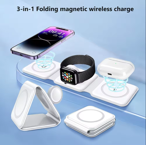 Giá bán buôn 3-in-1 có thể gập lại Magnetic sạc không dây cho điện thoại, đồng hồ và Earbuds cho Apple iPhone - Product Image 6